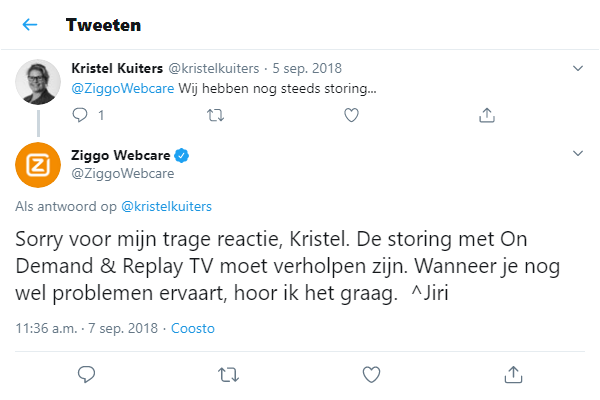 Klantenservice Ziggo