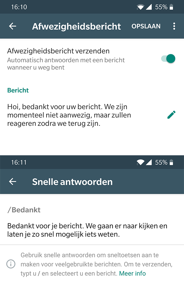 WhatsApp Business Smart features